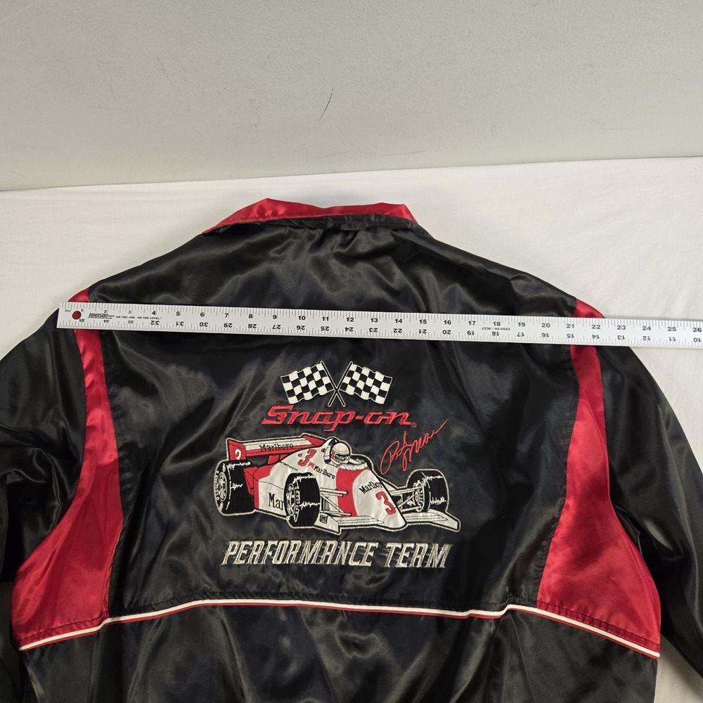 Vintage Swingster Snap On Racing Jacket Mens XL Full Zip Checker Flag Marlboro - Picture 11 of 14